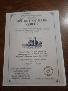 An image of a presentation cover that is titled, History of Barn Quilts